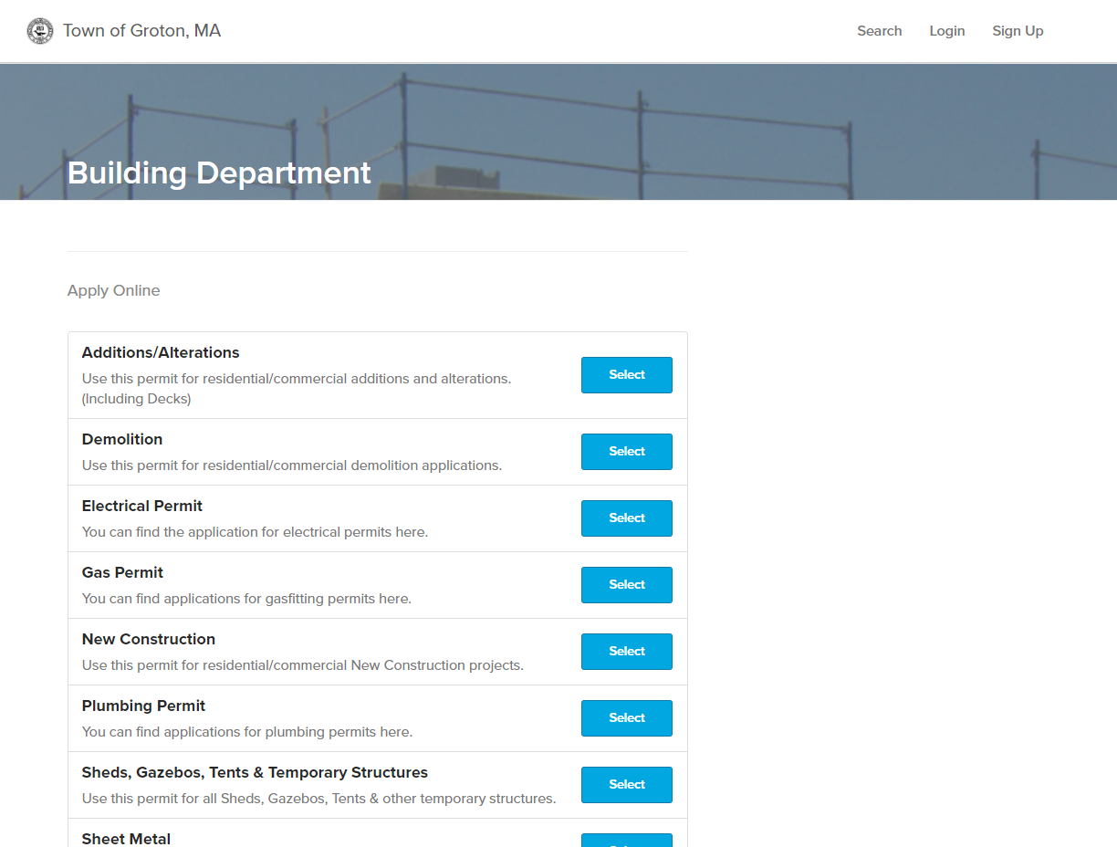 Building Permit Applications Town of Groton